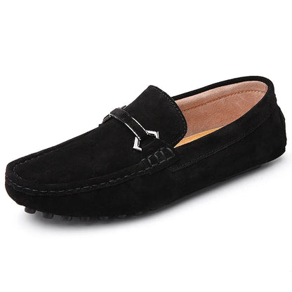 Genuine Leather Men Casual Shoes High Quality Suede Slip on Man Loafers Flats Soft Non Slip Mens Driving Shoes Size 38-46