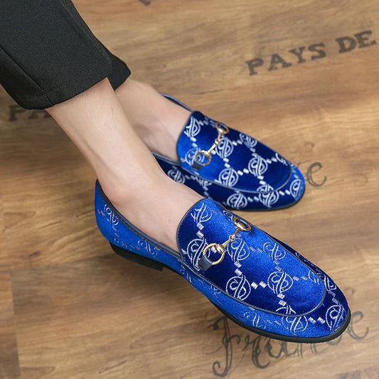 Mocassins Masculinos De Luxo Azuis Quentes Tamanho Grande 47 Sapatos De Couro Camurça Para Homens Designer Mocassins Casuais Sem Cadarço Sapatos Masculinos