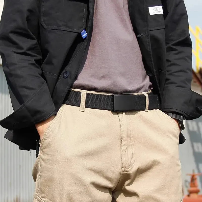 Men's Belt Fashion New Unisex Trousers Belt Women's Belt Canvas Belt Breathable Outdoor Tactical For Jeans Adjustable Waist Belt