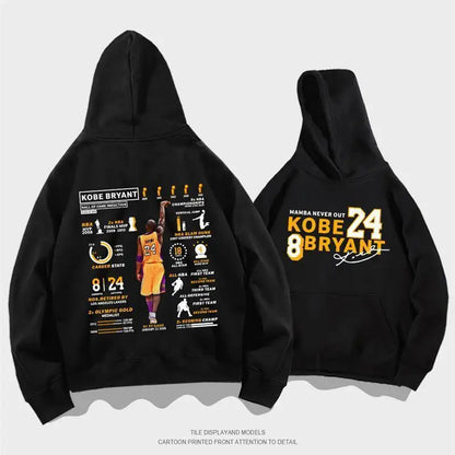 Men's and Women's Hooded Hoodie Fall Winter Jumper Basketball Kobe Glory Life Hall of Fame Sports Commemorative Hoodie