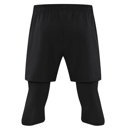 Men Tight Sport 2 In 1 Cropped Pants 2024 Summer Elastic Quick-dry Compression Workout Training Exercise Running Sports Shorts
