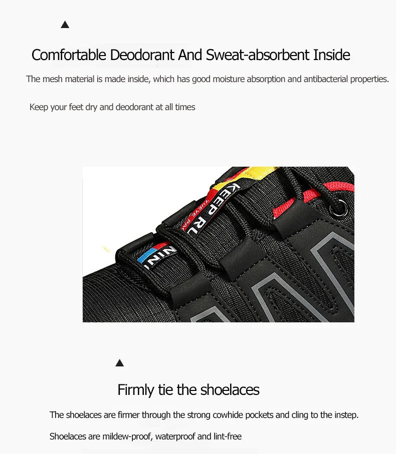 Men‘s Waterproof Hiking Shoes Outdoor Trainers Lace-up Climbing Shoes Women Trekking Sneakers Anti-slip Hunting Tactical Sneaker