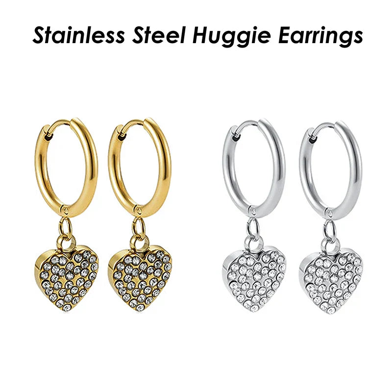 50 x Stainless Steel Huggie Earring Hooks with Loop, Gold Color Huggie Hoop Earring with Jump Ring for DIY Jewelry Findings