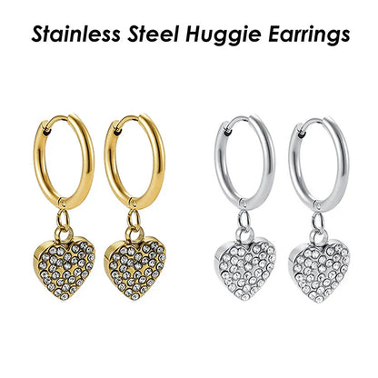 50 x Stainless Steel Huggie Earring Hooks with Loop, Gold Color Huggie Hoop Earring with Jump Ring for DIY Jewelry Findings