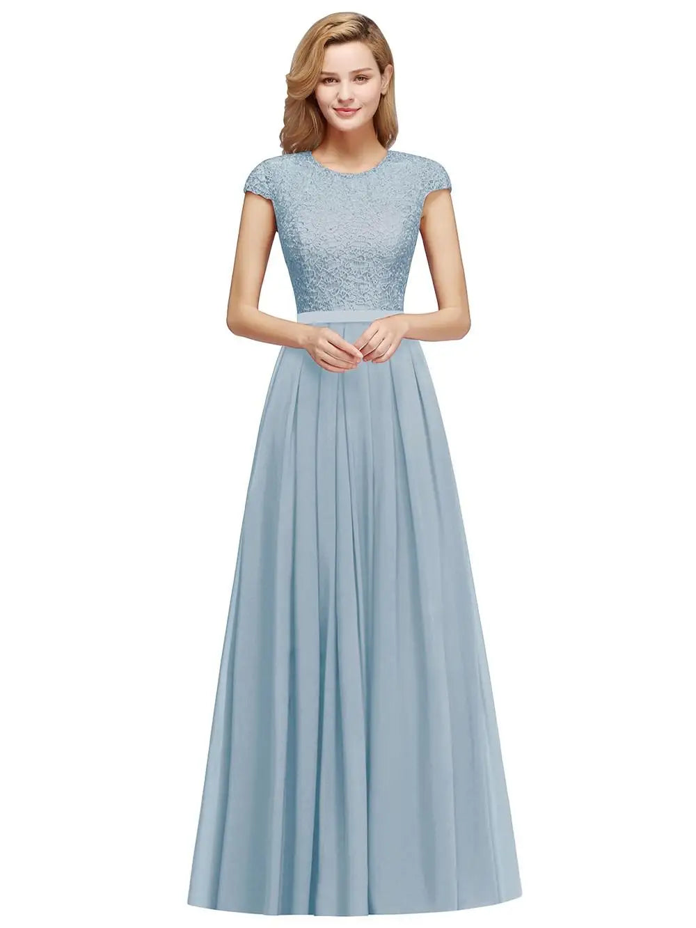 Navy Blue Evening Dresses Elegant A Line Chiffon Lace Women Formal Wedding Guest Prom Party Gowns Robe De Soirée