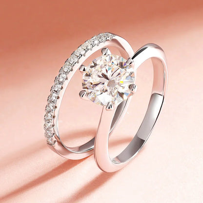 0.23-2CTTW Full Moissanite Wedding Rings for Women Sets Couple Rings 100% 925 Sterling Silver Top Quality Jewelry