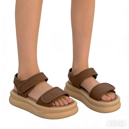 Thick soled Roman sandals for women, new summer sports soft soled work versatile, non tiring, non slip beach shoes