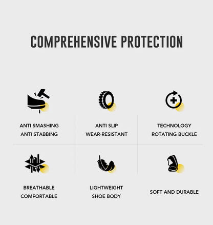 Men's Work Shoes Steel Resistant Anti-Puncture Anti-smash Toe Boots Slip Light Weight Safety Shoes Comfortable Men Shoes 40-46