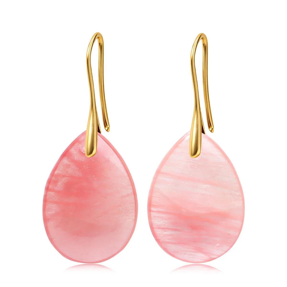 Natural Stone Pendant Women's Teardrop Earrings Elegant Gem Jewelry Creative Gift Black Obsidian Amethyst Rose Quartz Earrings