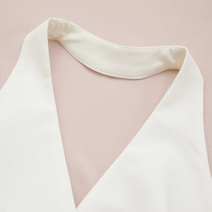 2025 Women New Style Blouse Summer Hot Sell Women's Vest Fashion Sexy Hanging Neck Polyester Fiber Vest Buckle Ribbon Style