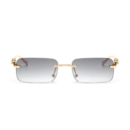 rimless sunglasses UV400 fashion square metal glasses for men women designer man's brand sun glasses shades for outdoor