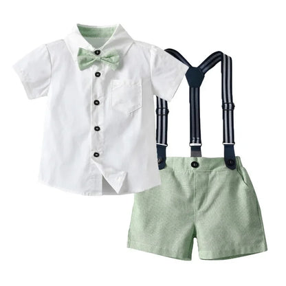 Kids Boys Formal Birthday Outfit Suit Toddler Gentleman Wedding White Shirt 1-7 Years Baby Pants Boys Ceremony Outfits