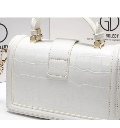 Luxury Designer Bags with High Quality Alligator Printing Leather and Delicate Metal Design Women's Portable Shoulder Bag