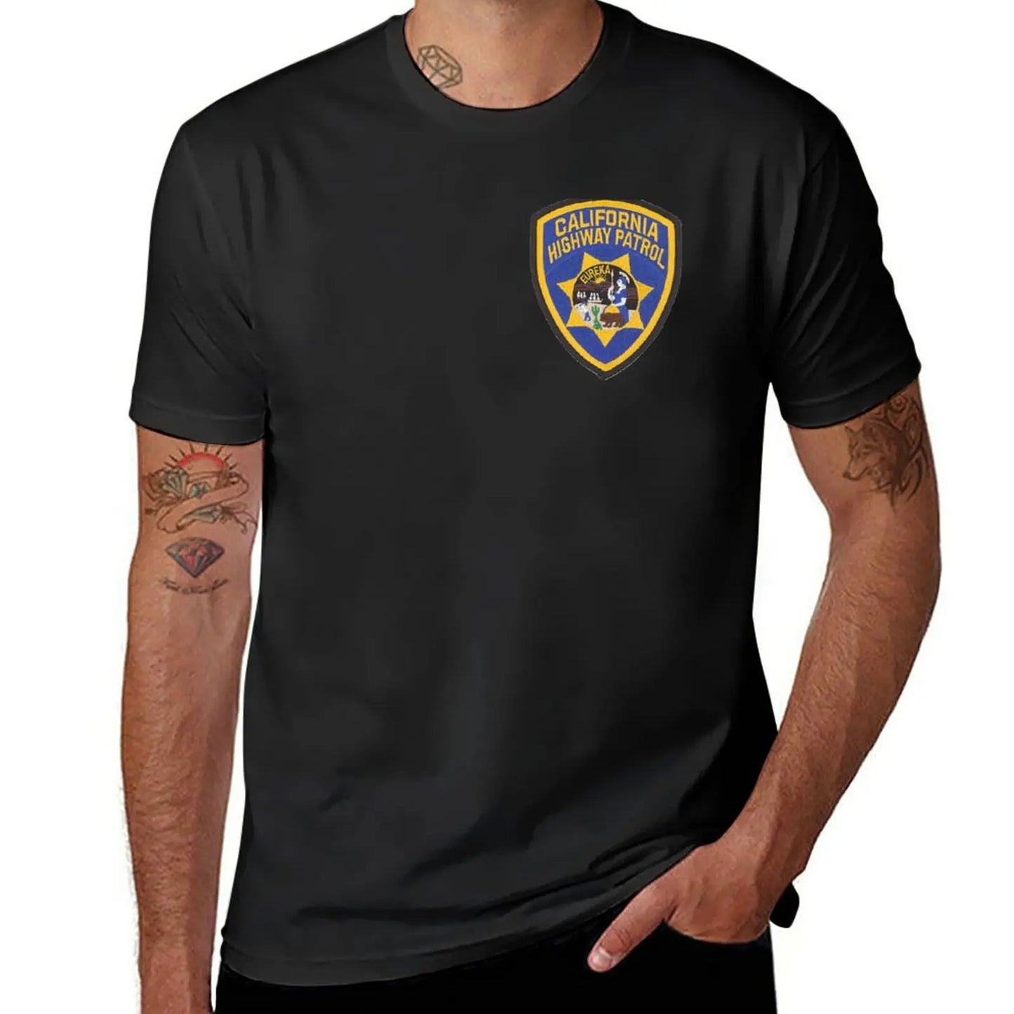 New California Highway Patrol T-Shirt kawaii clothes tees mens funny t shirts