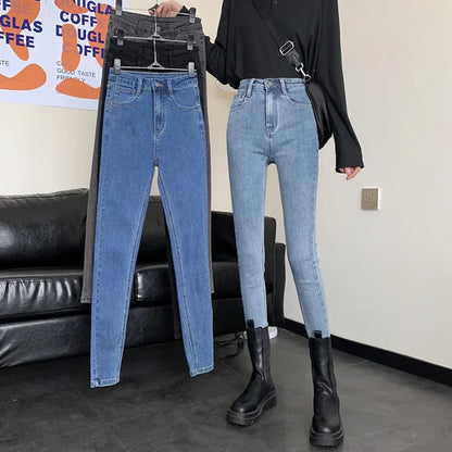 Women's Spring Autumn Style Slim Fit Trendy Denim Pants