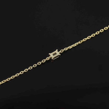 Trendy A Moissanite Bracelets for Women Letter Charm Adjustable Chain 100% 925 Sterling Silver Wedding Fine Jewelry Gifts