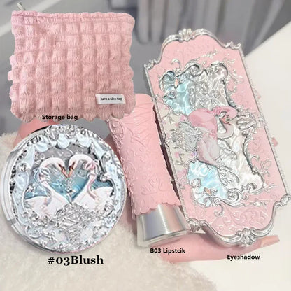Makeup Set Swan Ballet Concealer Palette Embossed Blusher Shine Lipstick Kit With Bag THE SWEETIE BEAR Bunny Garden