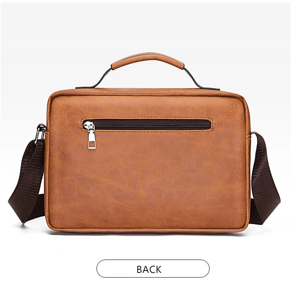 Multi-function Business Handbags Men New Man's Shoulder Bags Large Capacity Leather Messenger Bag Crossbody Big Brand