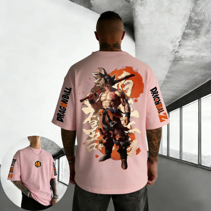 Oversized Cotton T-shirt Summer New Goku Printed Neutral Street Hip Hop Loose Casual Short Sleeve Top