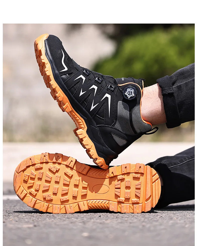 Durable Steel Toe Work Shoes Anti Smashing Piercing with WearResistant Rubber Soles Iron Shavings Resistance for Safety Workwear