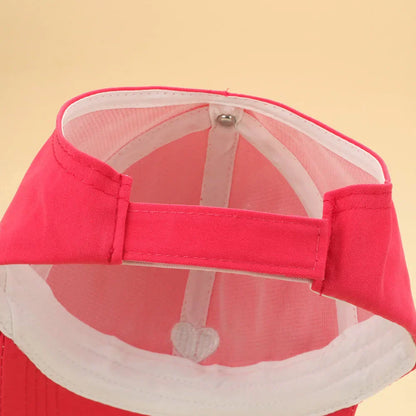 Kids Baseball Caps for Boys Girls Sun Hat Love Heart Hollow High Ponytail Caps Children Adjustable Baseball Caps for 4-12 Years