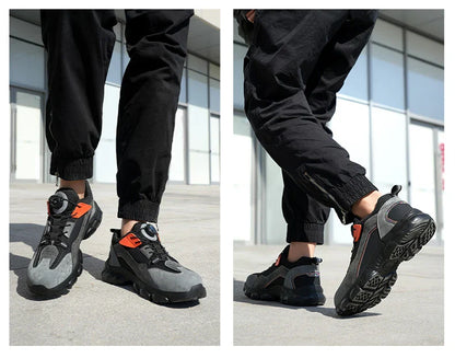 Rotary Buckle New Work Sneakers Lightweight Protective Shoes Safety Industrial Puncture-Proof Anti-smash Men Steel Toe Shoes