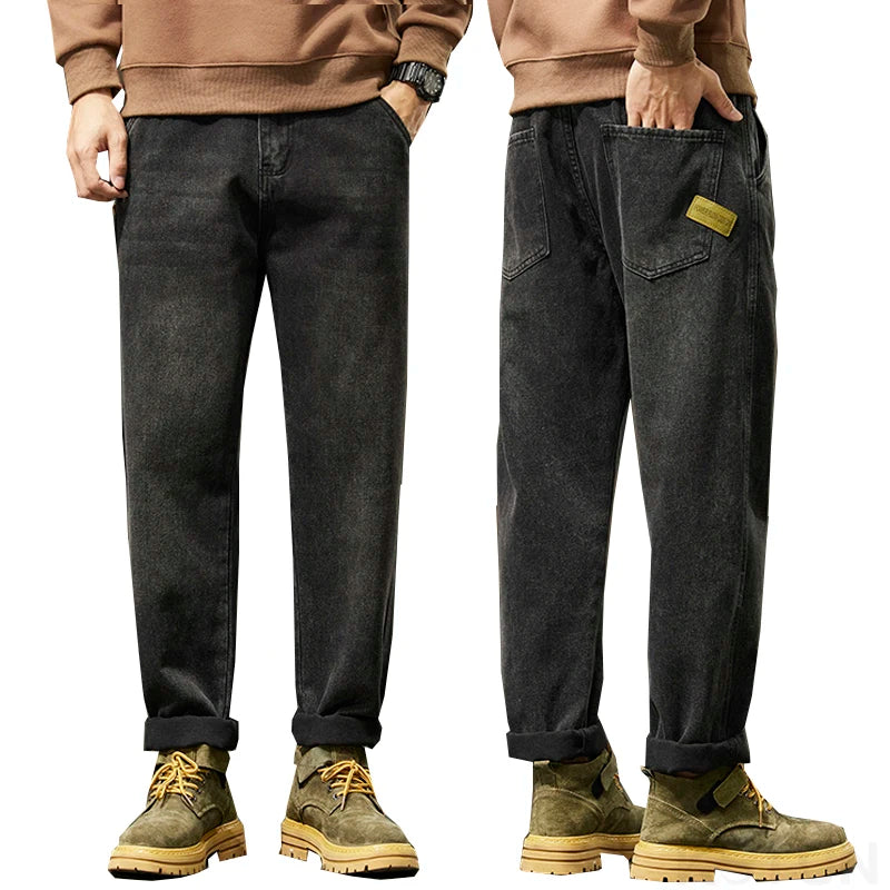 Black Jeans Men Harem Pants Loose Fit Denim Trousers Baggy Pants Mens Desinger Clothing Oversized 42 Cowboys 2024 New Kpop