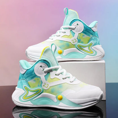 Children Basketball Shoes Breathable Mesh Boys Girls Fashion Sneakers School Sport Shoes Kids Casual Trainers Outdoor Athletic