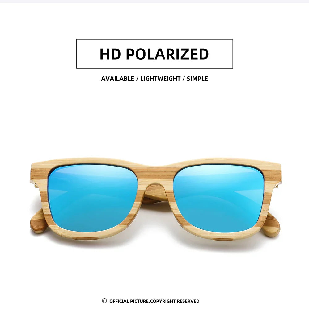 Natural Zebra bamboo adult sunglasses Manual polarized glasses Mirror coated lens Glasses Gift box 8621C