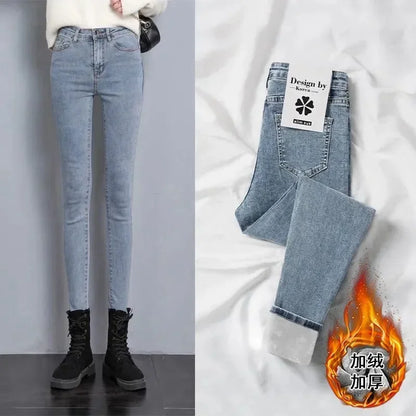 Women Velvet Ankle Length Casual Thick Pencil Pants
