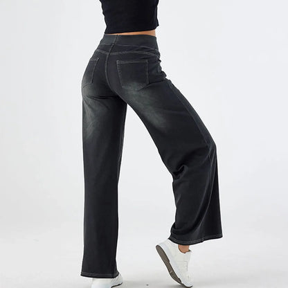 Fashion Baggy Jeans For Women Bleached Vintage High Waist Pants
