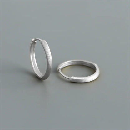 Real 925 Sterling Silver Minimalist Bohemian Round Ear Buckle for Women Punk Unisex Rock Hoop Earring Jewelry Accessories