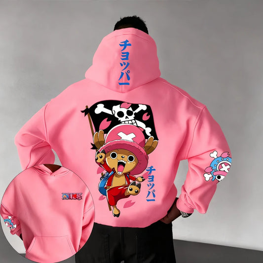 New ONE PIECE Men's Hoodie Sweater Tony Tony Chopper Japan Anime Summer Autumn New Boys Children's Long Sleeve Parent-Child Wear
