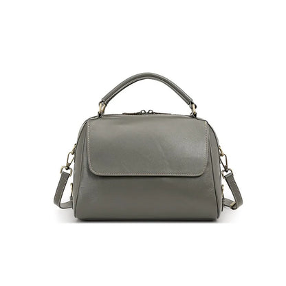 Genuine Leather Women's Handbag Cowhide Shoulder Bag Large Capacity Boston Crossbody Satchel For Fashion Bolsa Two Straps