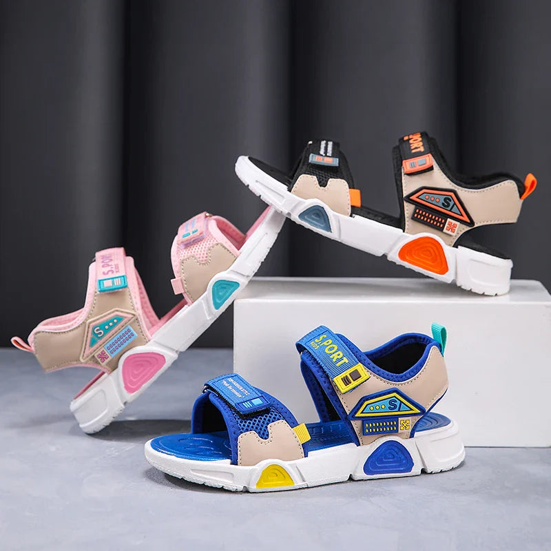 Children's sandals cartoon soft-soled non-slip boys' sandals in summer hook and loop fashion girls' sandals 4-10 years old 38