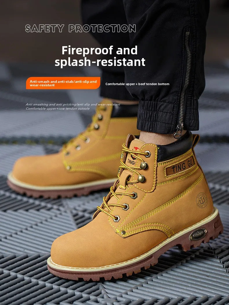 Four Season Labor Protection Shoes Anti Smashing Anti Piercing Steel ToeCap Anti Slip SafetyShoesWear-resistant Protective Shoes