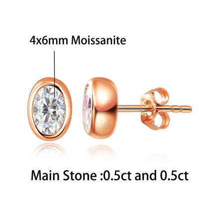 0.5CT Oval/Pear/Heart Moissanite Bracelets Earrings Set S925 Silver Plated 18K Gold Wrist Chain for Women Fine Jewelry