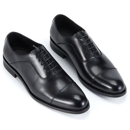 Italian Men's Genuine Leather Oxford Shoes Classic Breathable Gentleman Top Layer Cowhide Business Dress Shoes