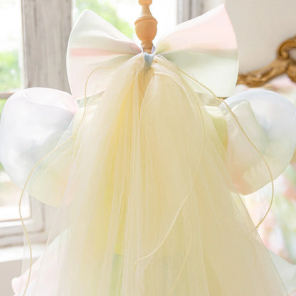 Vestidos de festa infantis amarelo claro adequados para festas de aniversário, vestidos de princesa, bem como para bailes de formatura e cerimônias de formatura.