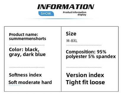 2025 New Trendy Ice Silk Quick-Dry Casual Outdoor Sports Shorts for Men - Large Size 5-Inch Shorts, Breathable & Comfortable