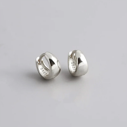 925 Sterling Silver Premium Matte Minimalism Unisex Huggies Ear Hoops Earrings for Women Gothic Piercing Men's Jewelry