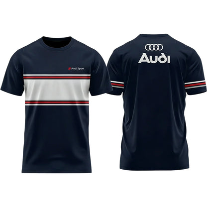 Men's Summer 2026 Best-Selling Audi Logo 3D Printed T-Shirt Comfortable Moisture-Wicking Quick-Drying Short-Sleeved Trendy Top