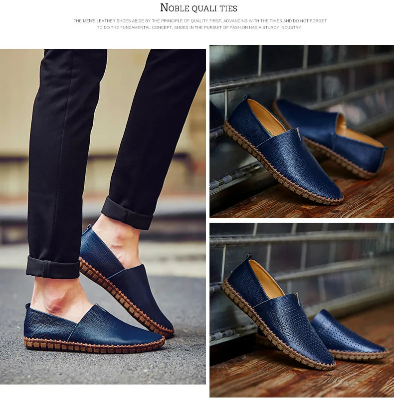 Fashion Men's Driving Shoes Handmade Leather Men Loafers Soft Breathable Men's Casual Shoes