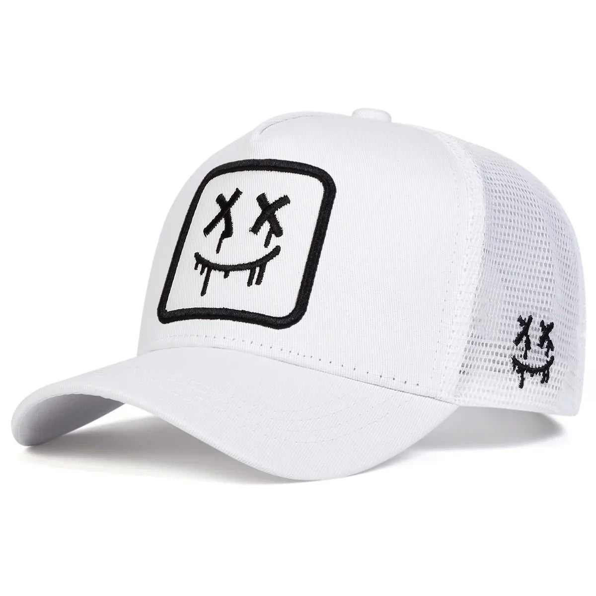 Unisex XX Smiling Face Embroidery Baseball Net Caps Spring and Summer Outdoor Adjustable Casual Hats Sunscreen Hat