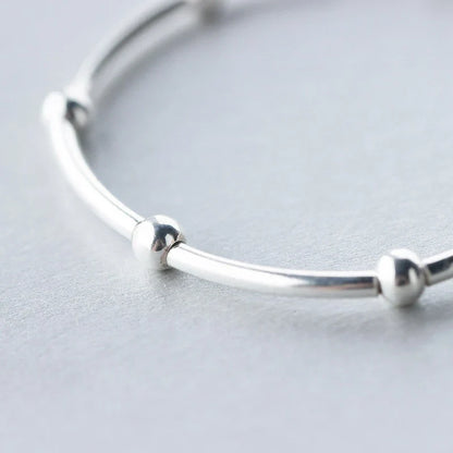 925 Sterling Silver Beads Fashion For Women Adjustable Silver Bracelets Bangles for Women Sterling Silver Fine  Jewelry