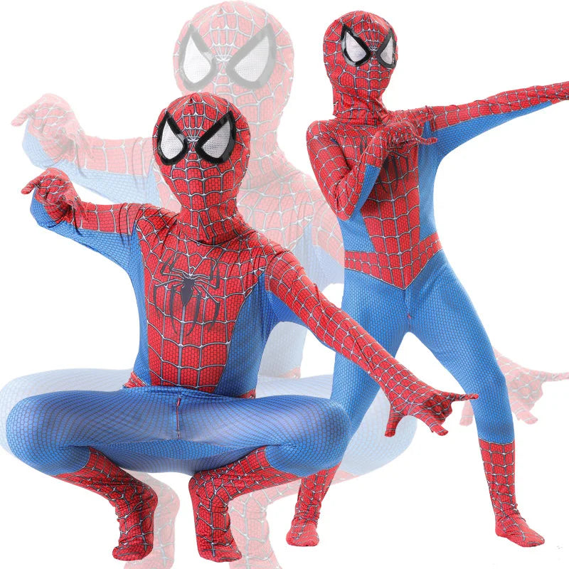 Spiderman Costume for Kids Adult Tobey Maguire Cosplay Bodysuit Superhero Zentai Suit Jumpsuit Halloween Carnival Party Costumes