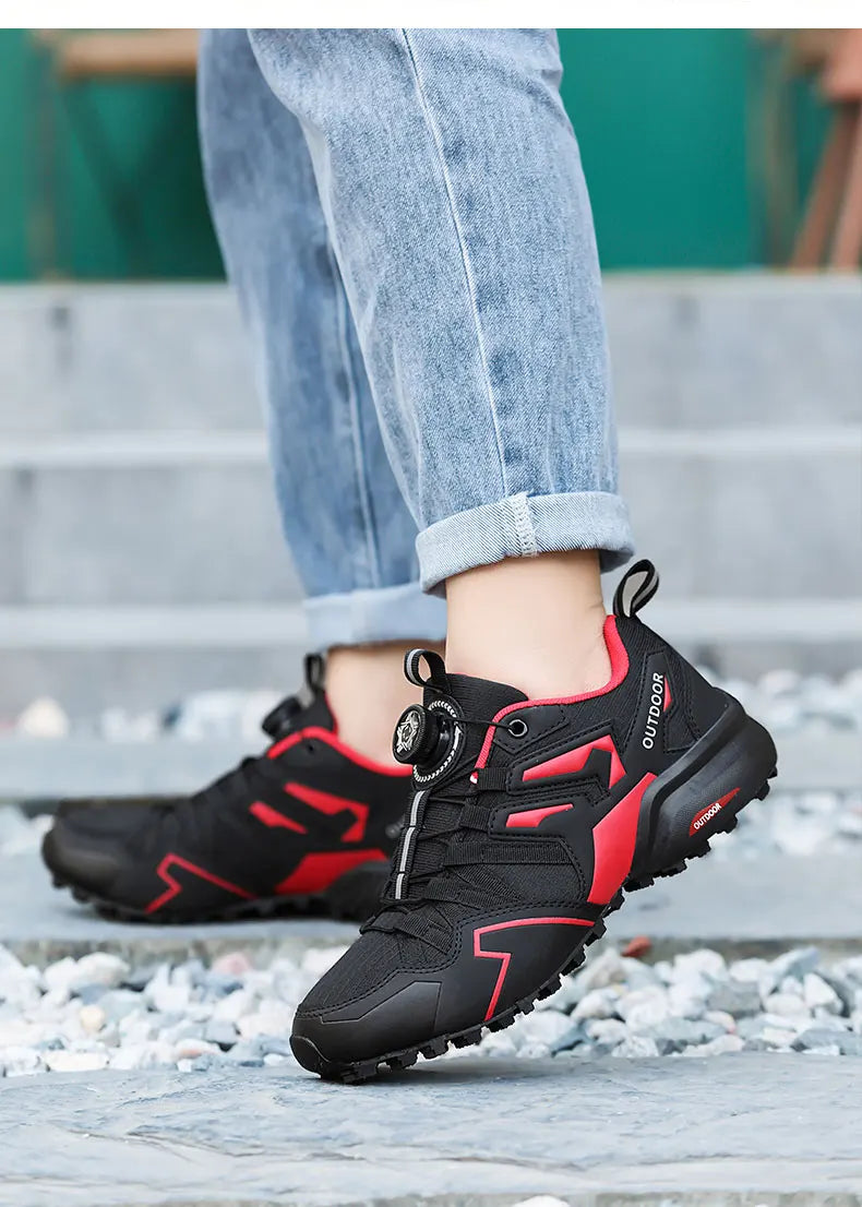 Men's Casual Sports Shoes Size 40-47 Rotating Lace-Up Men's Shoes Outdoor Non-Slip Breathable Comfortable Men's Sports Shoes