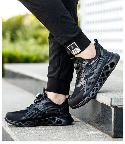 Men's Summer Mesh Labor Protection Shoes Anti-Smashing Wear-Resistant Outdoor Construction Site Protection Work Shoes Anti-Pierc
