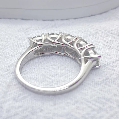 5mm 6.5mm Full Moissanite Ring for Women S925 Sterling Silver Eternity Sparkling Diamond Band Wedding Rings Jewelry