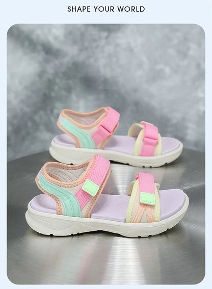 Children Casual Flat Sandals For Girls Summer Beach Shoes Breathable Open Toe Non-Slip Outdoor Kids Walking Sandials